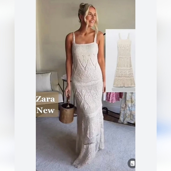 NWT ZARA SEQUIN CROCHET KNIT LONG DRESS - Picture 13 of 13